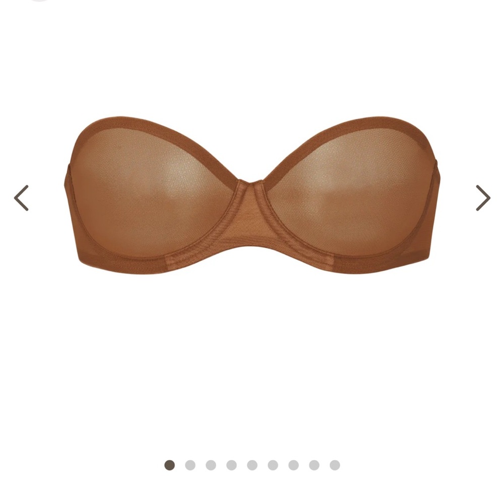 SKIMS Fits Mesh Strapless Bra Bronze NEW 34C new with tag